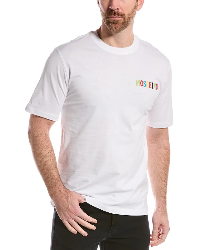 Men's eco - friendly recycled t - shirts for sustainable fashion choicesMoschino Logo T-Shirt Men's eco - friendly recycled t - shirts for sustainable fashion choicesMoschino Logo T-Shirt