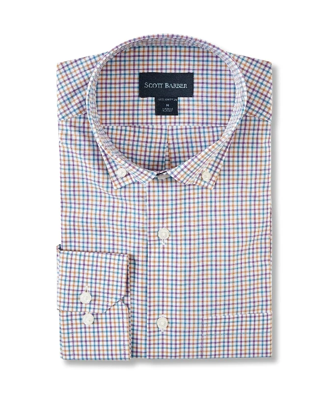 Men's distressed denim - look t - shirts with a rugged appealMulti Tattersall Poplin, Grapeade Men's distressed denim - look t - shirts with a rugged appealMulti Tattersall Poplin, Grapeade