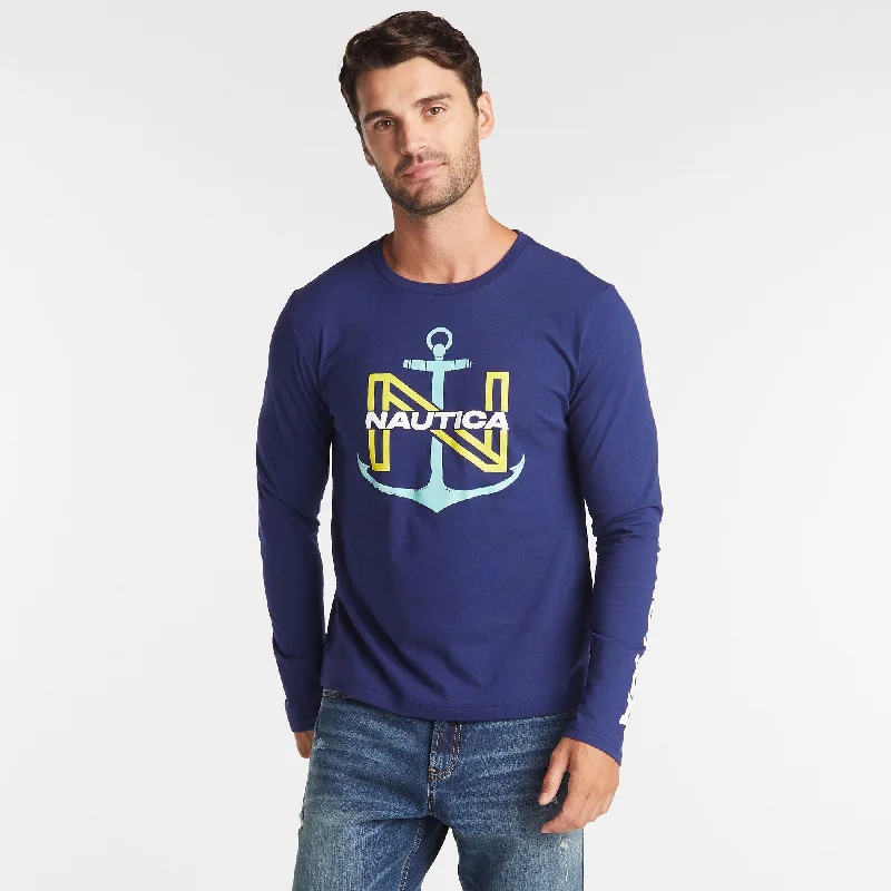 Men's ribbed t - shirts with a textured finish for added styleNautica Big & Tall N-Anchor T-Shirt Men's ribbed t - shirts with a textured finish for added styleNautica Big & Tall N-Anchor T-Shirt
