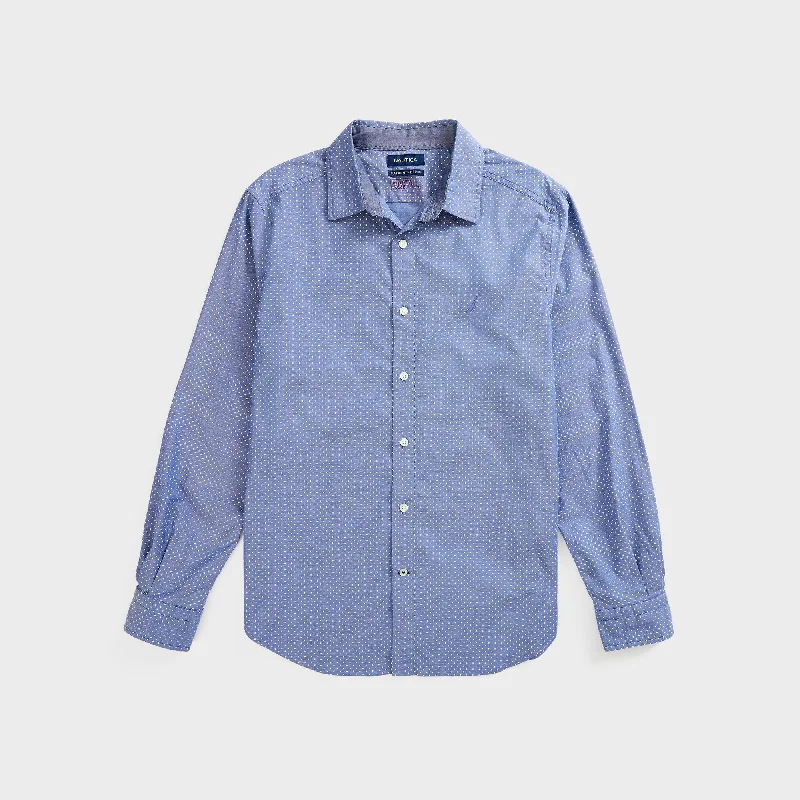 Men's long - sleeve henley t - shirts with button - down placketsNautica Mens Big & Tall Classic Fit Dot Print Oxford Shirt Men's long - sleeve henley t - shirts with button - down placketsNautica Mens Big & Tall Classic Fit Dot Print Oxford Shirt