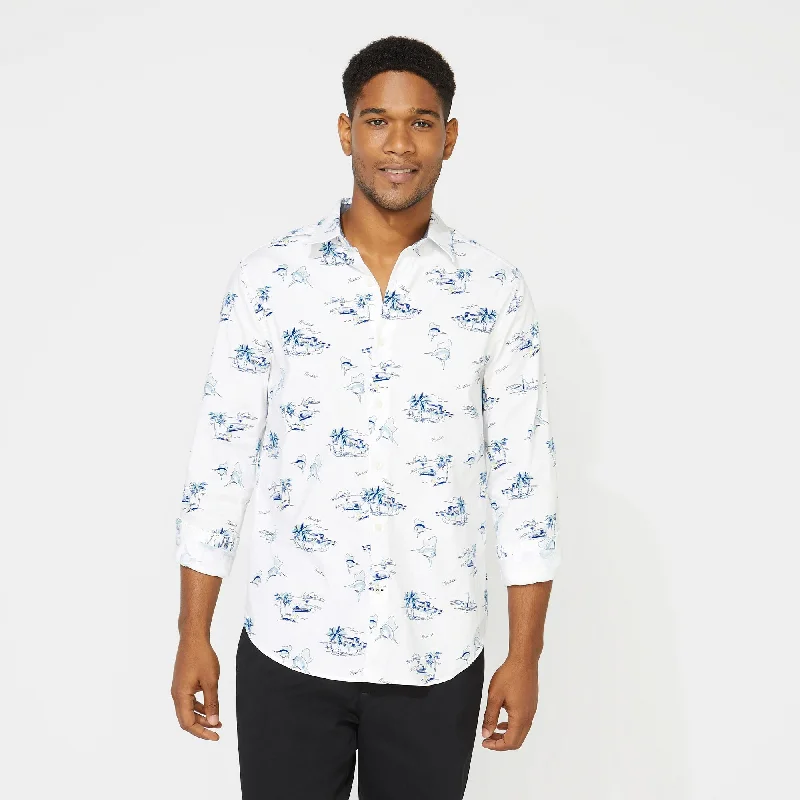 Men's mock - neck t - shirts with a modern and sleek styleNautica Mens Big & Tall Classic Fit Print Long Sleeve Print Oxford Shirt Men's mock - neck t - shirts with a modern and sleek styleNautica Mens Big & Tall Classic Fit Print Long Sleeve Print Oxford Shirt