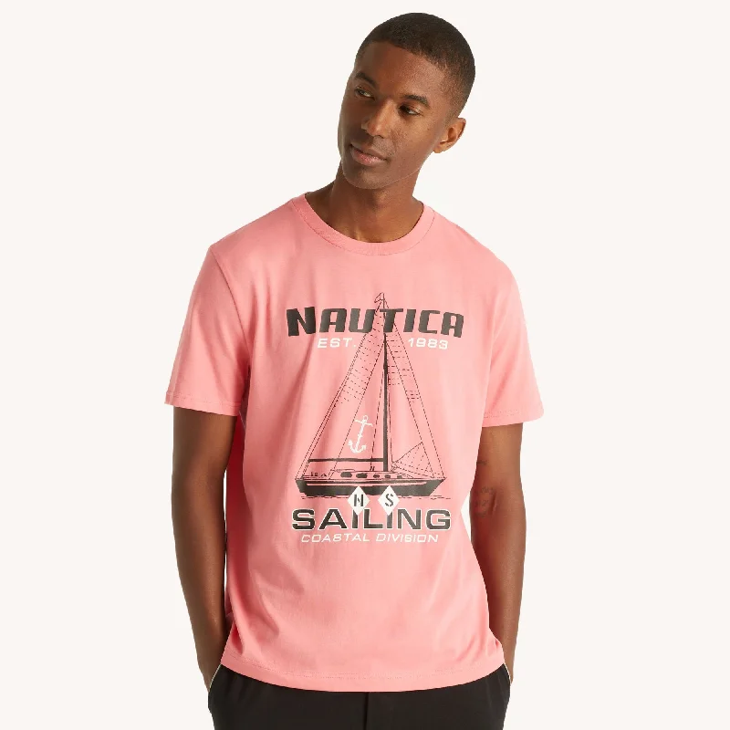 Men's moisture - wicking athletic t - shirts for intense workoutsNautica Mens Coastal Sailing Sleep T-Shirt Men's moisture - wicking athletic t - shirts for intense workoutsNautica Mens Coastal Sailing Sleep T-Shirt