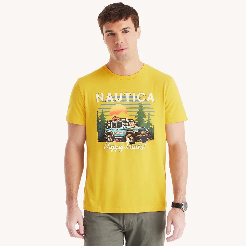 Men's distressed denim - look t - shirts with a rugged appealNautica Mens Happy Trails Graphic T-Shirt Men's distressed denim - look t - shirts with a rugged appealNautica Mens Happy Trails Graphic T-Shirt