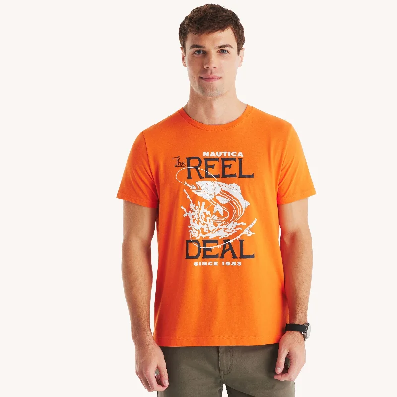 Men's printed Hawaiian t - shirts for tropical vacationsNautica Mens Keep It Reel Graphic T-Shirt Men's printed Hawaiian t - shirts for tropical vacationsNautica Mens Keep It Reel Graphic T-Shirt