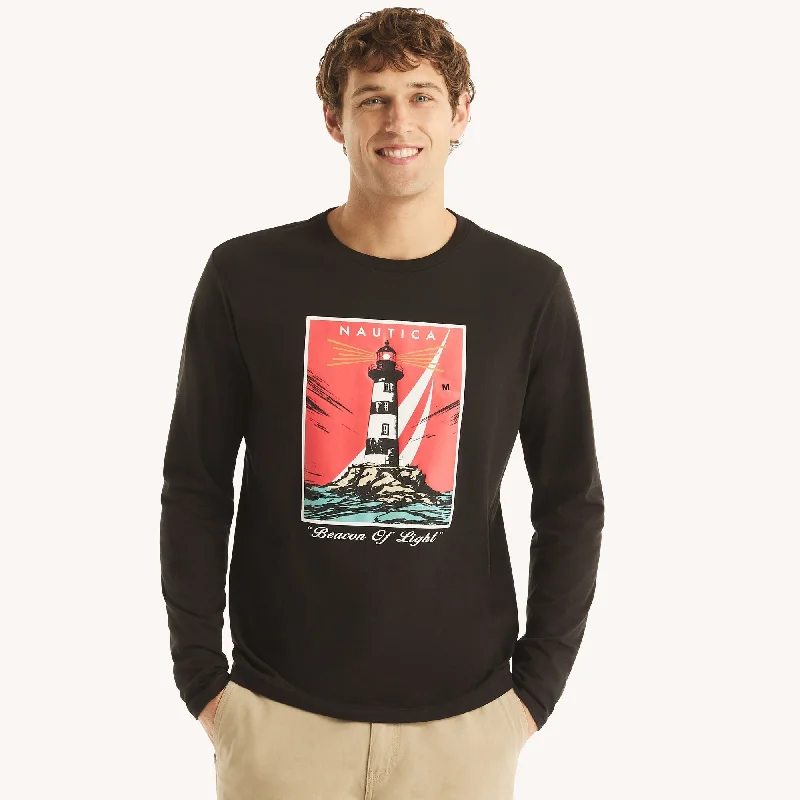 Men's moisture - wicking athletic t - shirts for intense workoutsNautica Mens Long-Sleeve Graphic T-Shirt Men's moisture - wicking athletic t - shirts for intense workoutsNautica Mens Long-Sleeve Graphic T-Shirt