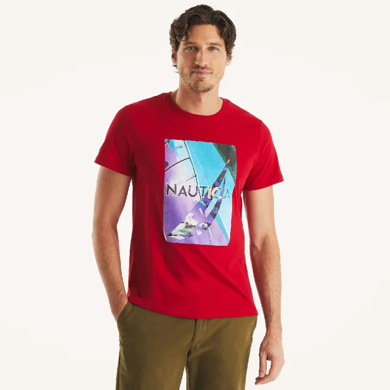 Men's distressed denim - look t - shirts with a rugged appealNautica Mens Modern Sailing Graphic T-Shirt Men's distressed denim - look t - shirts with a rugged appealNautica Mens Modern Sailing Graphic T-Shirt