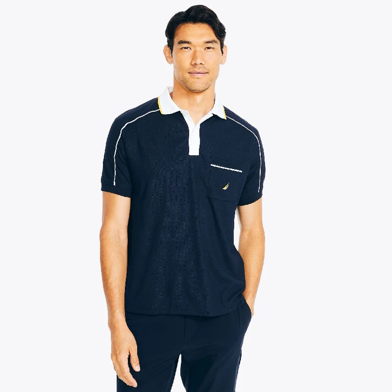 Men's polo t - shirts with a contrast collar for a preppy lookNautica Mens Navtech Sustainably Crafted Classic Fit Pocket Polo Men's polo t - shirts with a contrast collar for a preppy lookNautica Mens Navtech Sustainably Crafted Classic Fit Pocket Polo