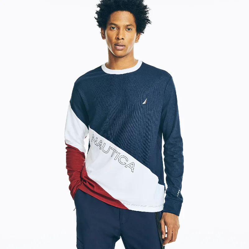 Men's lightweight performance t - shirts for running marathonsNautica Mens Navtech Sustainably Crafted Colorblock Long-Sleeve T-Shirt Men's lightweight performance t - shirts for running marathonsNautica Mens Navtech Sustainably Crafted Colorblock Long-Sleeve T-Shirt