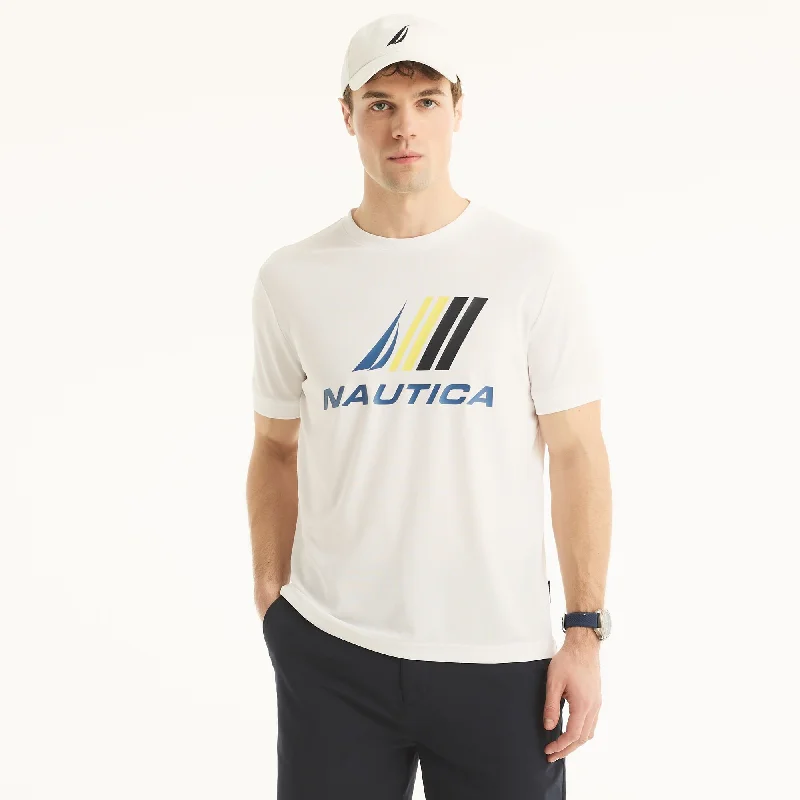 Men's short - sleeve linen t - shirts for summer beach outingsNautica Mens Navtech Sustainably Crafted Logo T-Shirt Men's short - sleeve linen t - shirts for summer beach outingsNautica Mens Navtech Sustainably Crafted Logo T-Shirt