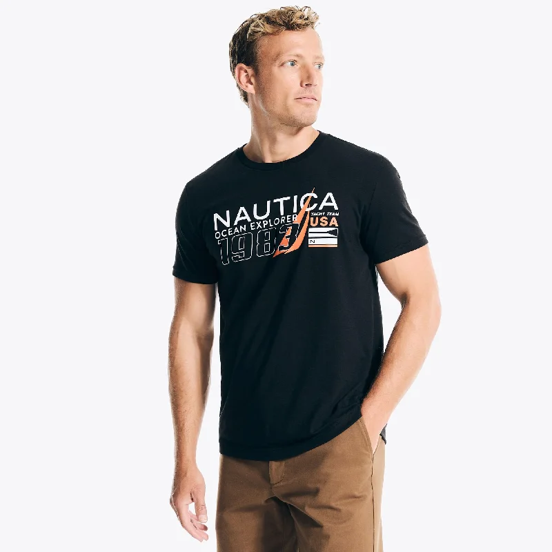 Men's smart - casual checkered t - shirts for semi - formal occasionsNautica Mens Ocean Explorer Graphic T-Shirt Men's smart - casual checkered t - shirts for semi - formal occasionsNautica Mens Ocean Explorer Graphic T-Shirt