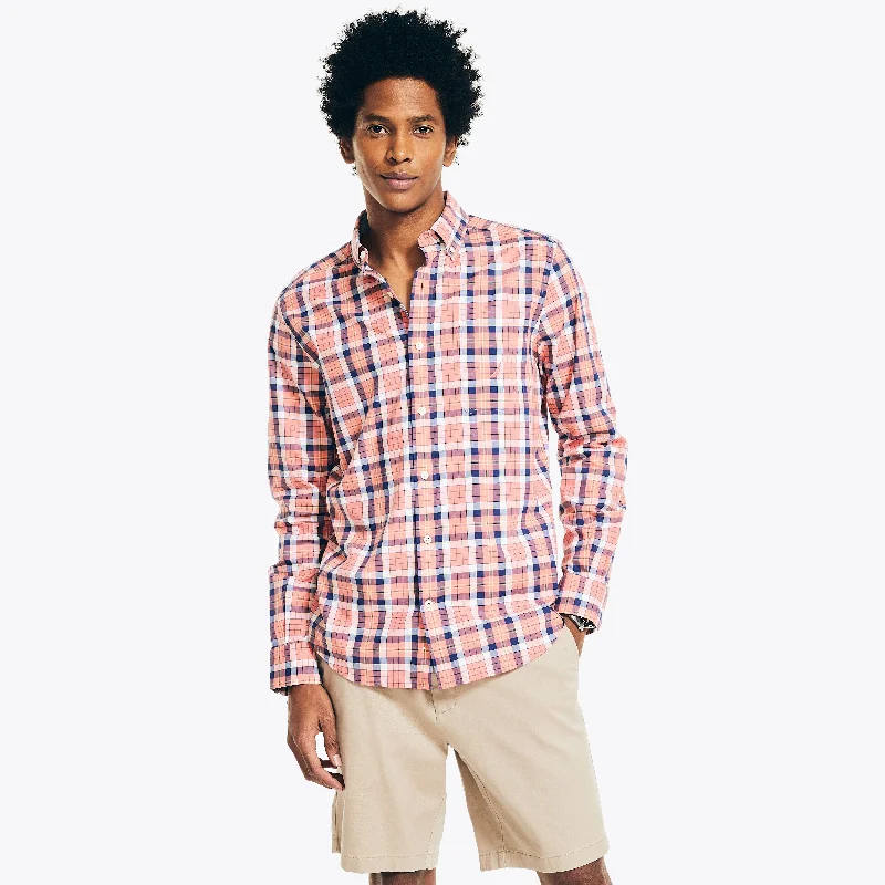 Men's ribbed t - shirts with a textured finish for added styleNautica Mens Plaid Poplin Shirt Men's ribbed t - shirts with a textured finish for added styleNautica Mens Plaid Poplin Shirt