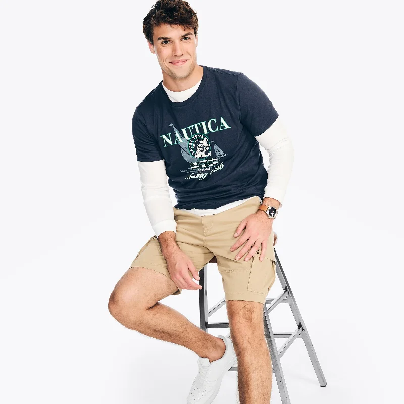 Men's moisture - wicking athletic t - shirts for intense workoutsNautica Mens Sailing Club Graphic T-Shirt Men's moisture - wicking athletic t - shirts for intense workoutsNautica Mens Sailing Club Graphic T-Shirt