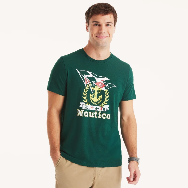 Men's mock - neck t - shirts with a modern and sleek styleNautica Mens Sailing Heritage Graphic T-Shirt Men's mock - neck t - shirts with a modern and sleek styleNautica Mens Sailing Heritage Graphic T-Shirt