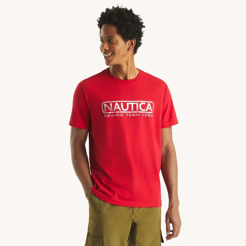 Men's organic cotton crew - neck t - shirts for everyday comfortNautica Mens Sailing Team Graphic T-Shirt