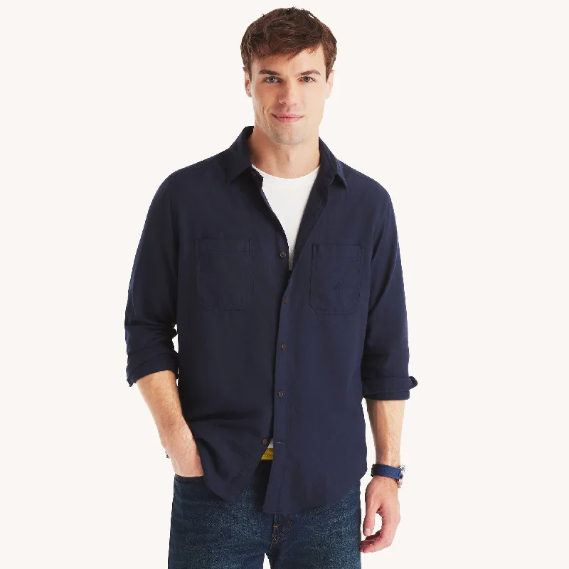 Men's short - sleeve linen t - shirts for summer beach outingsNautica Mens Solid Shirt Men's short - sleeve linen t - shirts for summer beach outingsNautica Mens Solid Shirt