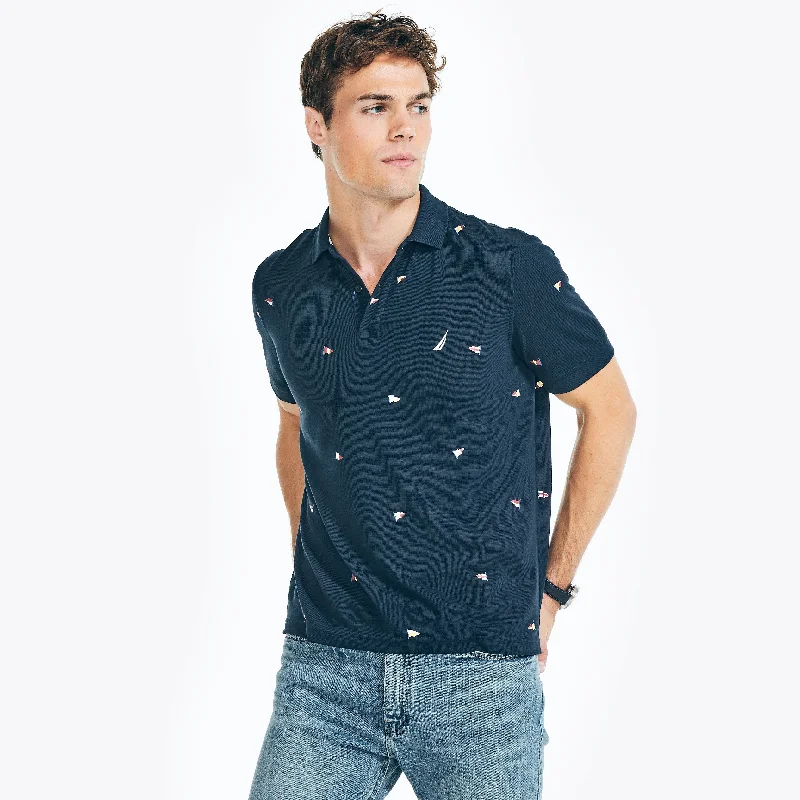 Men's smart - casual checkered t - shirts for semi - formal occasionsNautica Mens Sustainably Crafted Classic Fit Printed Deck Polo Men's smart - casual checkered t - shirts for semi - formal occasionsNautica Mens Sustainably Crafted Classic Fit Printed Deck Polo