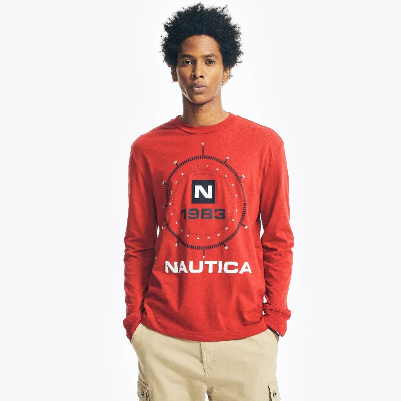 Men's moisture - wicking athletic t - shirts for intense workoutsNautica Mens Sustainably Crafted Graphic Long-Sleeve T-Shirt Men's moisture - wicking athletic t - shirts for intense workoutsNautica Mens Sustainably Crafted Graphic Long-Sleeve T-Shirt