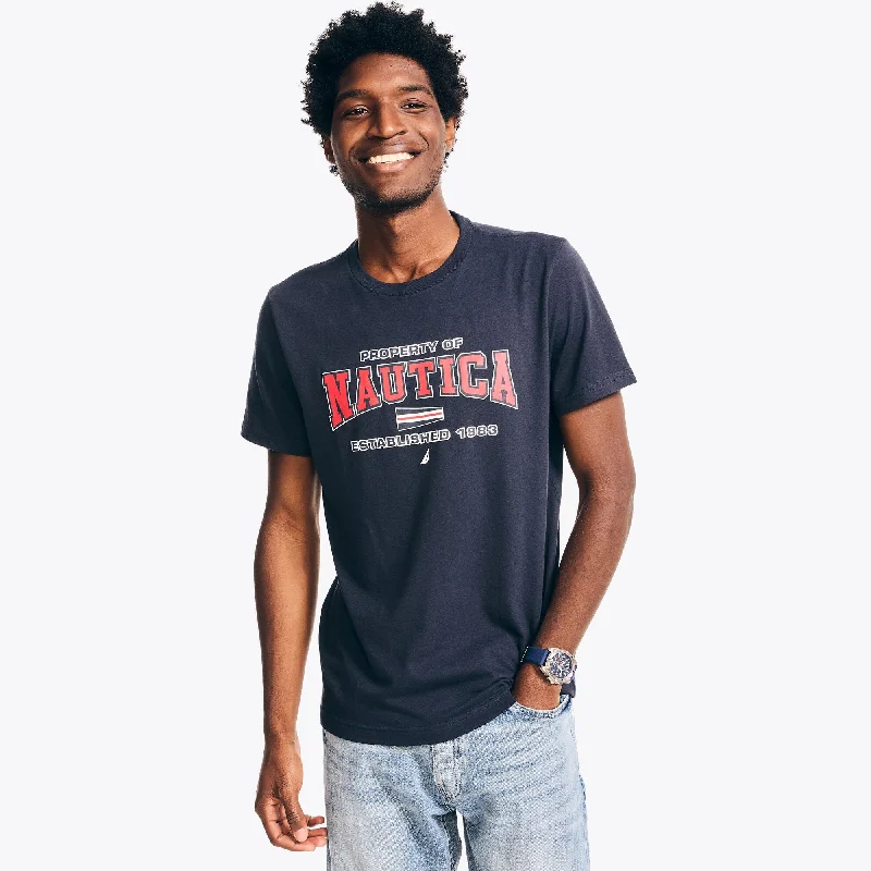 Men's smart - casual checkered t - shirts for semi - formal occasionsNautica Mens Sustainably Crafted Heritage Graphic T-Shirt Men's smart - casual checkered t - shirts for semi - formal occasionsNautica Mens Sustainably Crafted Heritage Graphic T-Shirt