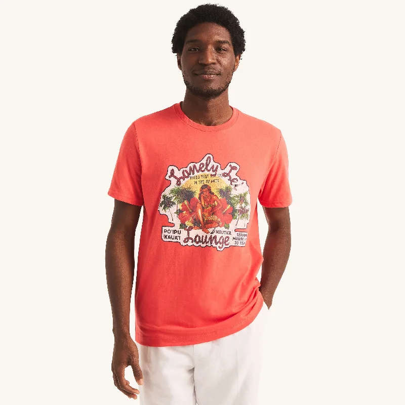 Men's thermal t - shirts with a high - neck design for cold weatherNautica Mens Sustainably Crafted Lonely Lei Lounge Graphic T-Shirt Men's thermal t - shirts with a high - neck design for cold weatherNautica Mens Sustainably Crafted Lonely Lei Lounge Graphic T-Shirt