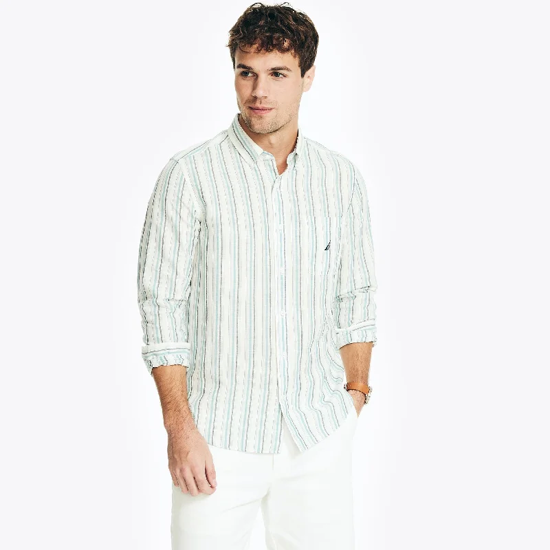 Men's v - neck muscle t - shirts for a body - building aestheticNautica Mens Sustainably Crafted Striped Oxford Shirt Men's v - neck muscle t - shirts for a body - building aestheticNautica Mens Sustainably Crafted Striped Oxford Shirt