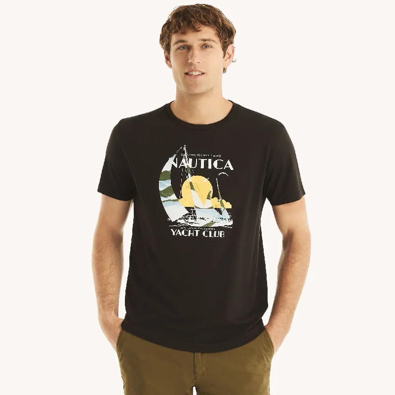 Men's organic cotton crew - neck t - shirts for everyday comfortNautica Mens Yacht Club Graphic T-Shirt Men's organic cotton crew - neck t - shirts for everyday comfortNautica Mens Yacht Club Graphic T-Shirt