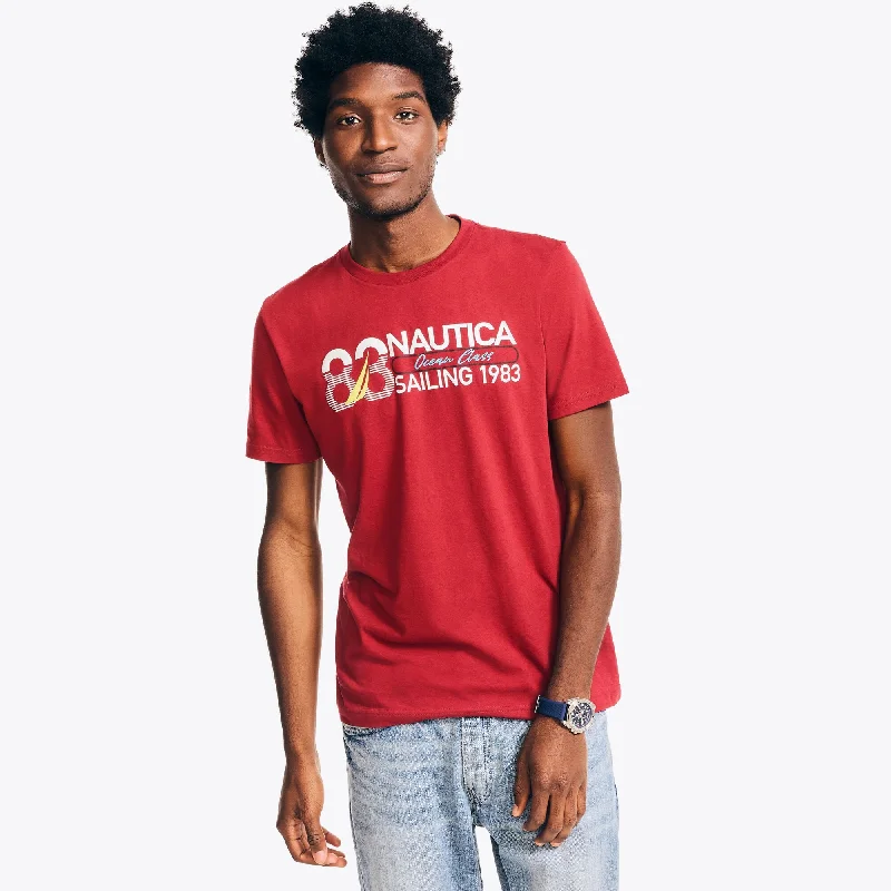 Men's ribbed t - shirts with a textured finish for added styleNautica Ocean Class Graphic T-Shirt Men's ribbed t - shirts with a textured finish for added styleNautica Ocean Class Graphic T-Shirt