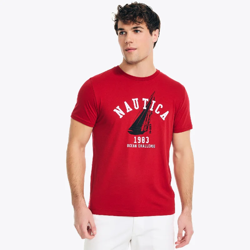 Men's mock - neck t - shirts with a modern and sleek styleNautica Sustainably Crafted Ocean Challenge Graphic T-Shirt Men's mock - neck t - shirts with a modern and sleek styleNautica Sustainably Crafted Ocean Challenge Graphic T-Shirt
