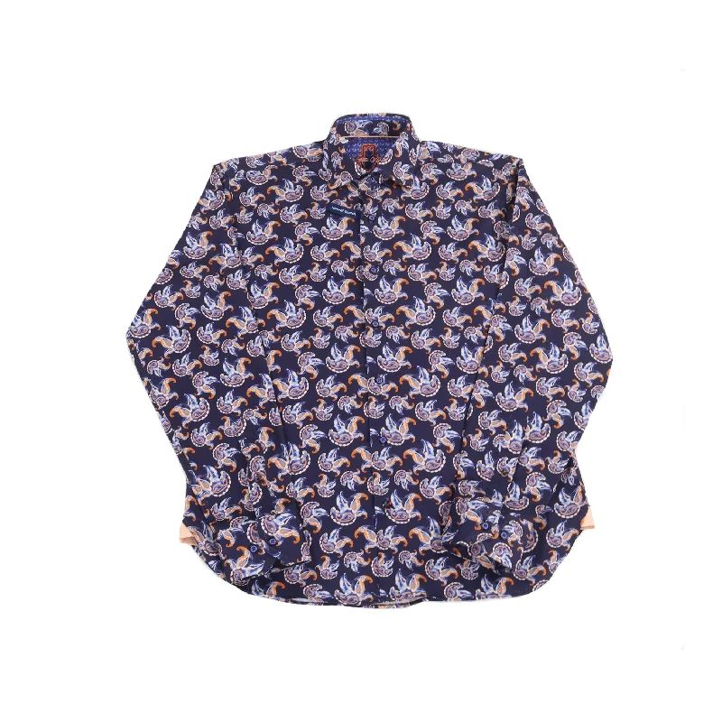 Men's antimicrobial t - shirts for odor - free freshness during travelNavy with Paisley Shirt Men's antimicrobial t - shirts for odor - free freshness during travelNavy with Paisley Shirt
