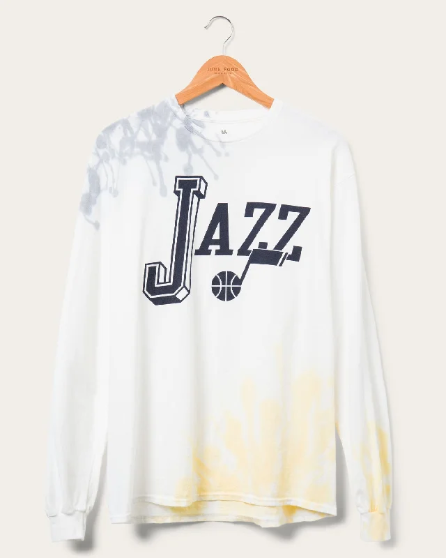 Men's slim - fit graphic t - shirts with vintage rock band printsNBA Utah Jazz Tie Dye Flea Market Long Sleeve Men's slim - fit graphic t - shirts with vintage rock band printsNBA Utah Jazz Tie Dye Flea Market Long Sleeve