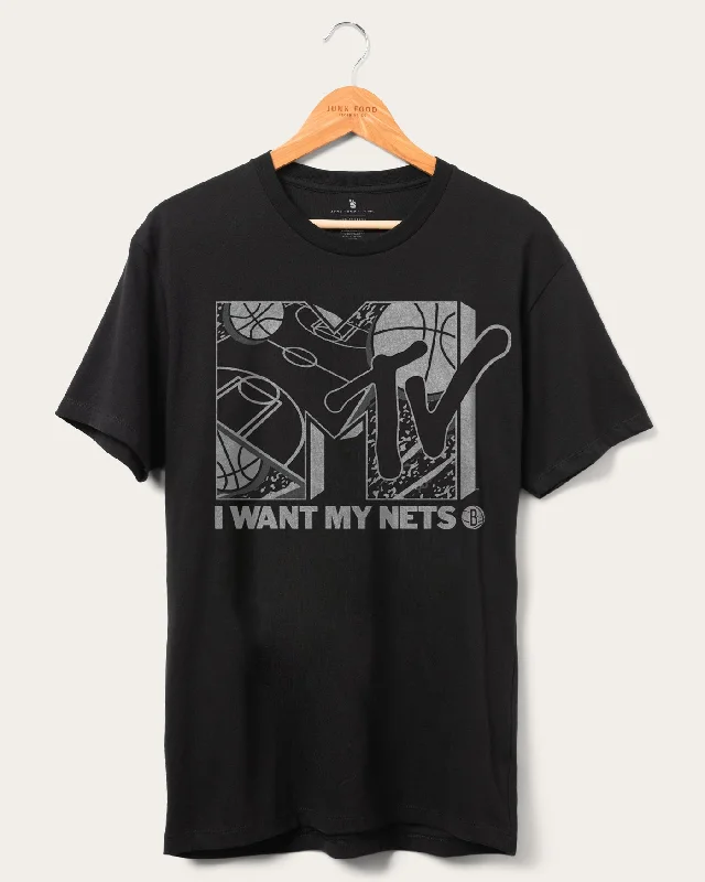 Men's ribbed t - shirts with a textured finish for added styleNets x MTV I Want My Fan Tee Men's ribbed t - shirts with a textured finish for added styleNets x MTV I Want My Fan Tee