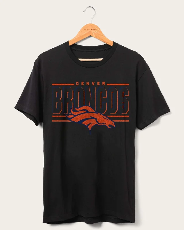 Men's ribbed t - shirts with a textured finish for added styleNFL Broncos Slogan Fan Tee