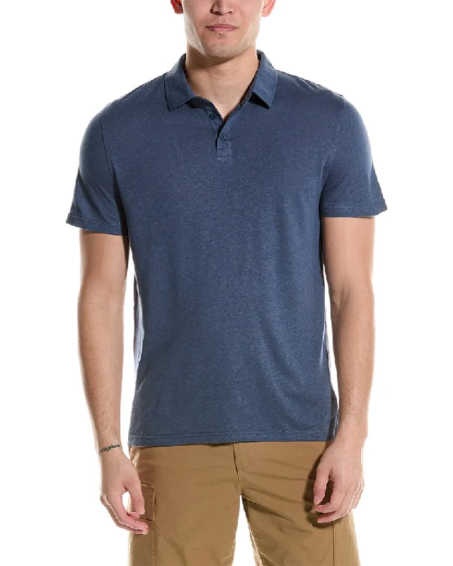 Men's mock - neck t - shirts with a modern and sleek styleOnia Linen-Blend Polo Shirt Men's mock - neck t - shirts with a modern and sleek styleOnia Linen-Blend Polo Shirt