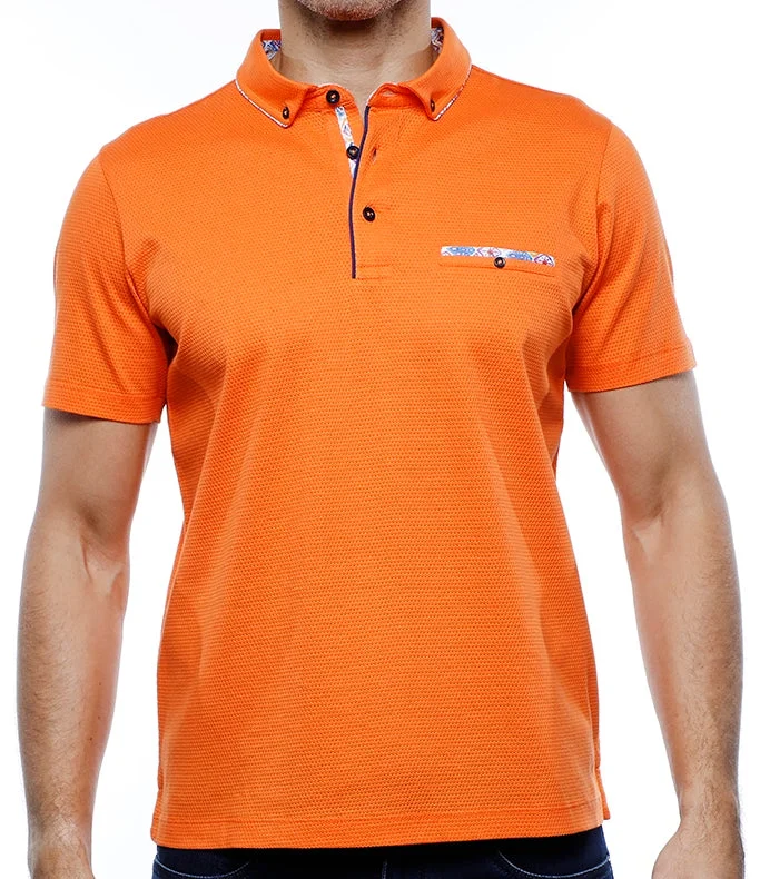 Men's thermal t - shirts with a high - neck design for cold weatherOrange Polo