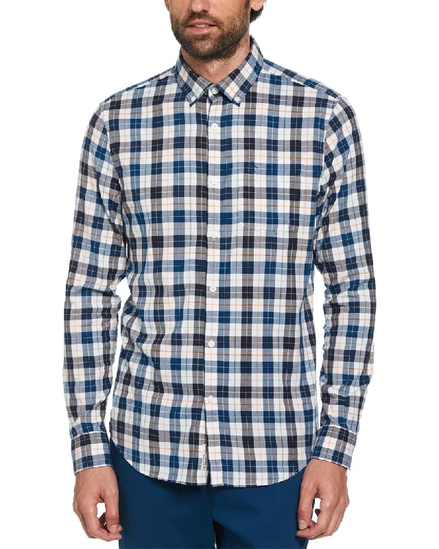 Men's thermal t - shirts with a high - neck design for cold weatherOriginal Penguin Plaid Pattern Shirt Men's thermal t - shirts with a high - neck design for cold weatherOriginal Penguin Plaid Pattern Shirt