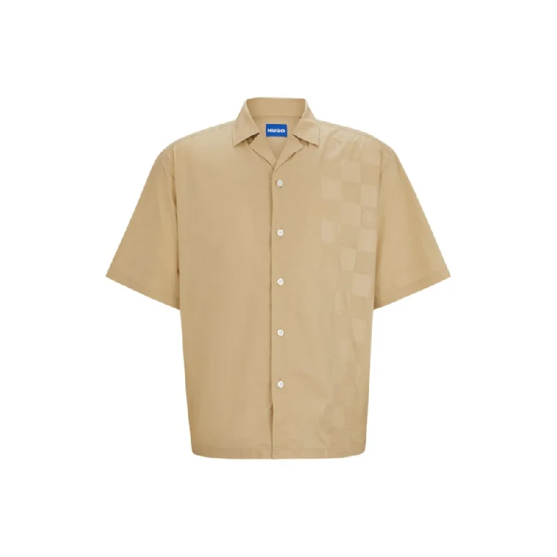 Men's thermal t - shirts with a high - neck design for cold weatherOversize-fit shirt with print