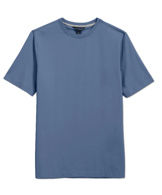 Men's button - front t - shirts with a unique artistic printPima Cotton Short Sleeve Crew Tee, Country Blue Men's button - front t - shirts with a unique artistic printPima Cotton Short Sleeve Crew Tee, Country Blue