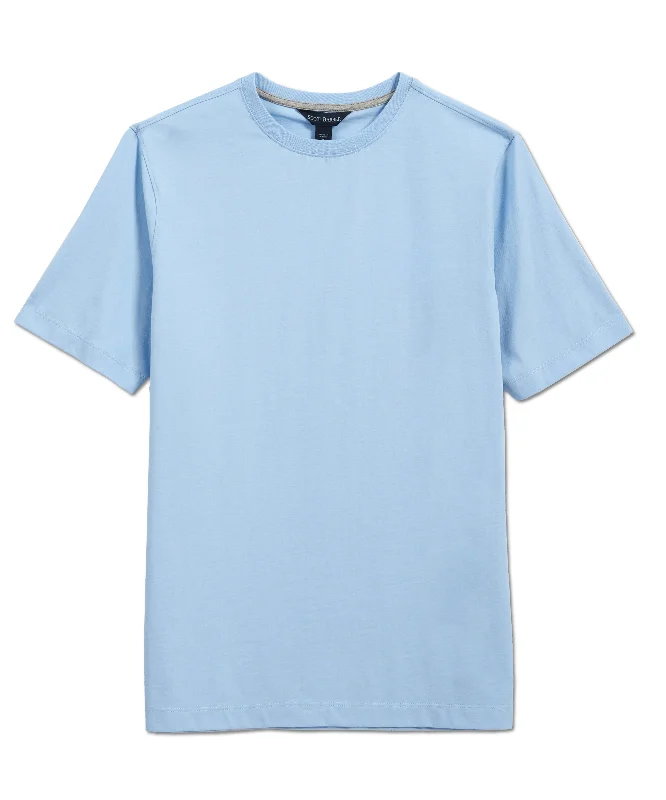 Men's distressed denim - look t - shirts with a rugged appealPima Cotton Short Sleeve Crew Tee, Sky Blue Men's distressed denim - look t - shirts with a rugged appealPima Cotton Short Sleeve Crew Tee, Sky Blue