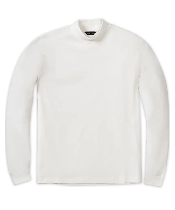 Men's polo t - shirts with a contrast collar for a preppy lookPima Mock Turtleneck, Off White Men's polo t - shirts with a contrast collar for a preppy lookPima Mock Turtleneck, Off White