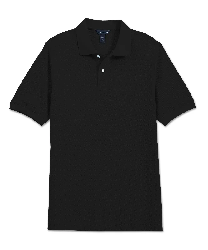 Men's organic cotton crew - neck t - shirts for everyday comfortPima Pique Polo, Black Men's organic cotton crew - neck t - shirts for everyday comfortPima Pique Polo, Black