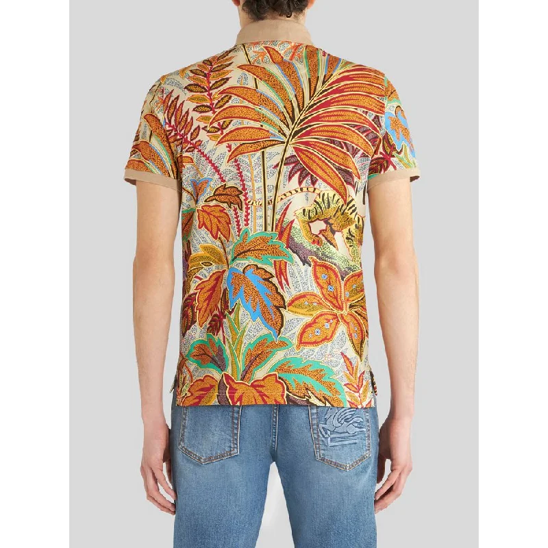 Men's organic cotton crew - neck t - shirts for everyday comfortPOLO SHIRT WITH PEACOCK PRINT Men's organic cotton crew - neck t - shirts for everyday comfortPOLO SHIRT WITH PEACOCK PRINT
