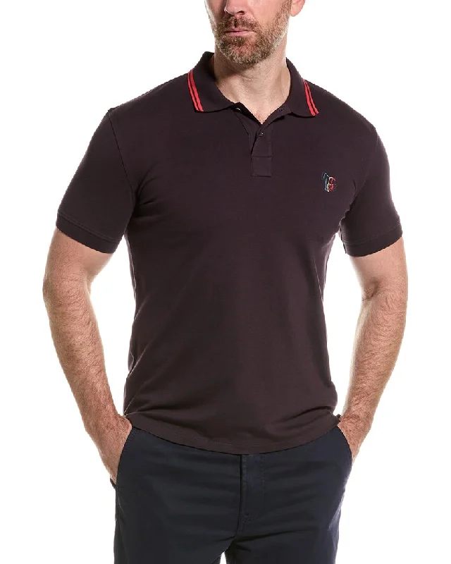 Men's distressed denim - look t - shirts with a rugged appealPS by Paul Smith Regular Fit Polo Shirt Men's distressed denim - look t - shirts with a rugged appealPS by Paul Smith Regular Fit Polo Shirt