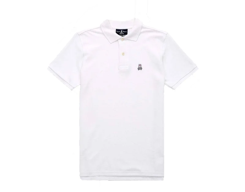 Men's antimicrobial t - shirts for odor - free freshness during travelPsycho Bunny Classic Polo White Men's Shirt B6K001ARPC-WHT Men's antimicrobial t - shirts for odor - free freshness during travelPsycho Bunny Classic Polo White Men's Shirt B6K001ARPC-WHT