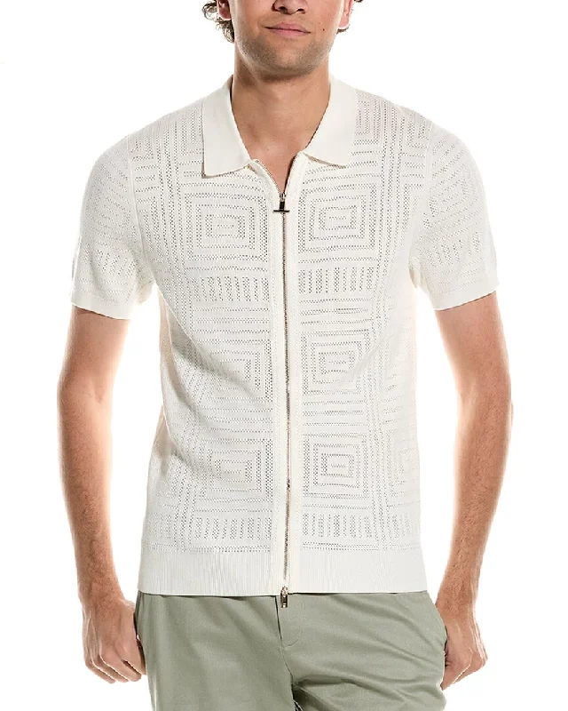 Men's tie - dye t - shirts with a bohemian styleReiss Bailey Dual Zip T-Shirt