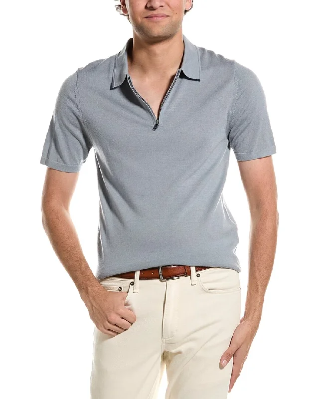 Men's thermal t - shirts with a high - neck design for cold weatherReiss Maxwell Merino Wool 1/2-Zip Polo Shirt Men's thermal t - shirts with a high - neck design for cold weatherReiss Maxwell Merino Wool 1/2-Zip Polo Shirt