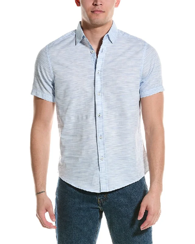 Men's button - front t - shirts with a unique artistic printReport Collection Shirt