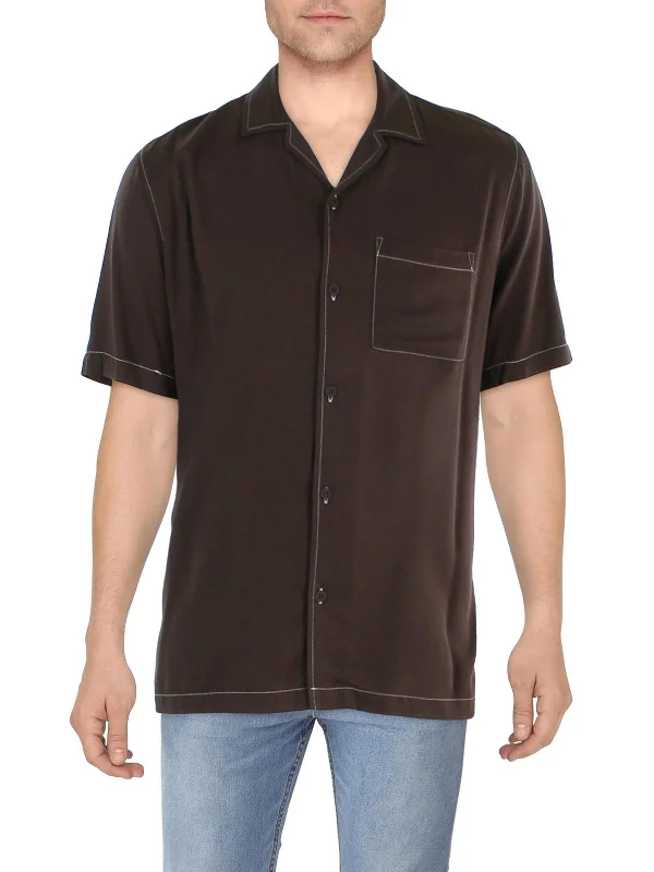 Men's moisture - wicking athletic t - shirts for intense workoutsRiviera Mens Crinkled Short Sleeve Button-Down Shirt Men's moisture - wicking athletic t - shirts for intense workoutsRiviera Mens Crinkled Short Sleeve Button-Down Shirt