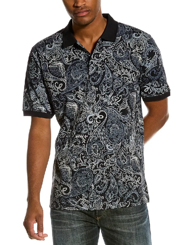 Men's slim - fit graphic t - shirts with vintage rock band printsRobert Graham Polo Shirt Men's slim - fit graphic t - shirts with vintage rock band printsRobert Graham Polo Shirt