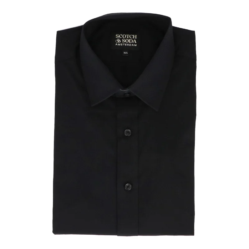 Men's long - sleeve henley t - shirts with button - down placketsScotch & Soda Mens Black Dress Shirt Men's long - sleeve henley t - shirts with button - down placketsScotch & Soda Mens Black Dress Shirt