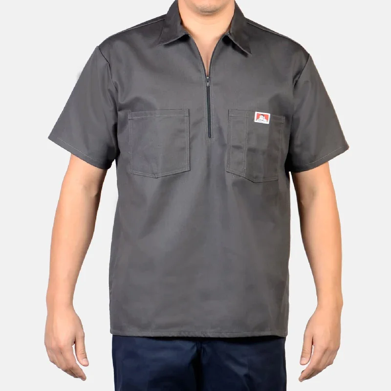 1/2 Zipper Short Sleeve - Charcoal