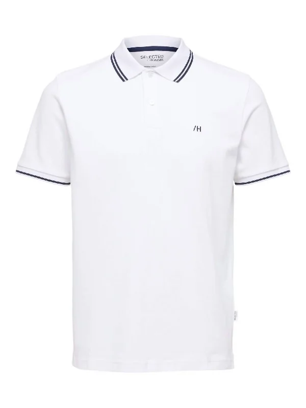 Men's thermal t - shirts with a high - neck design for cold weatherShort Sleeved Polo Shirt In Bright White Men's thermal t - shirts with a high - neck design for cold weatherShort Sleeved Polo Shirt In Bright White